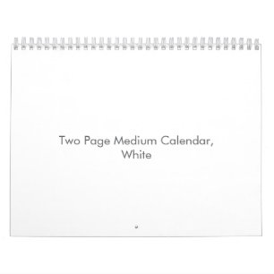 Calendario mediano de dos páginas, blanco