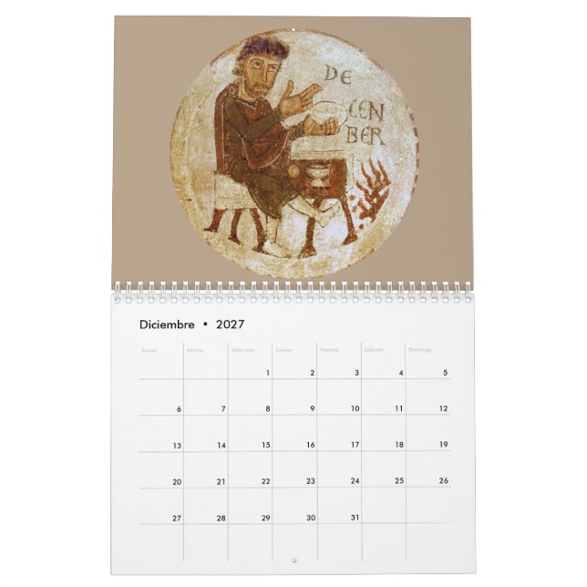 Calendario medieval 2 páginas Estándar (Dec 2027)