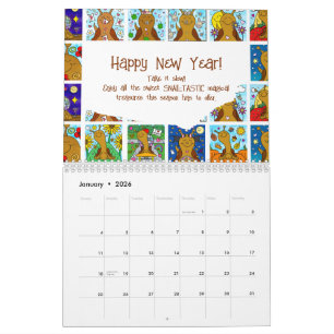 Calendario Medio de caracol lindo 2026