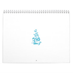 Calendario medio de dos páginas, blanco