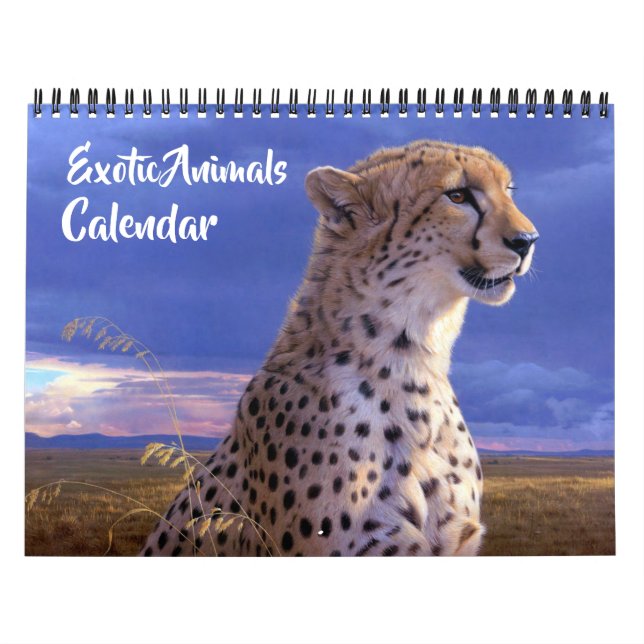 Calendario Medium Size Exotic Animals Calendar (Tapa)
