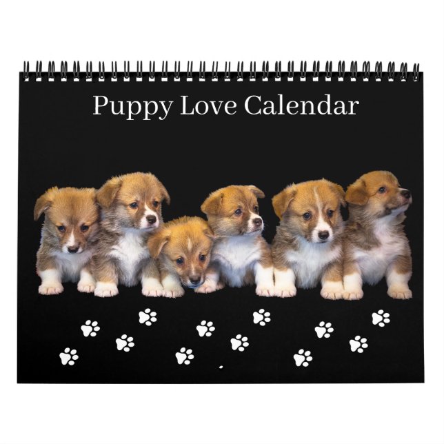 Calendario Medium Size Puppy Love Calendar (Tapa)