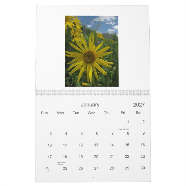 Calendario Mejor 2012 de los Vistas con cresta del Wildflower (Jan 2027)
