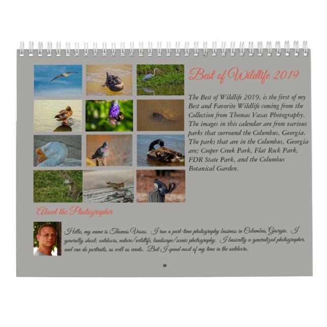 Calendario Mejor de la fauna 2019 (Reverso)