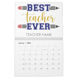 Calendario Mejor Profesor Personalizado - Regalo Personalizad