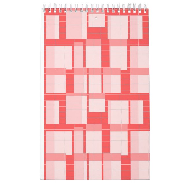 Calendario mejores cuadrados rojos y rosas (Tapa)