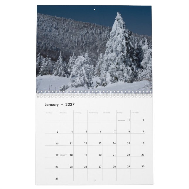 Calendario melado de la montaña 2013 (Jan 2027)