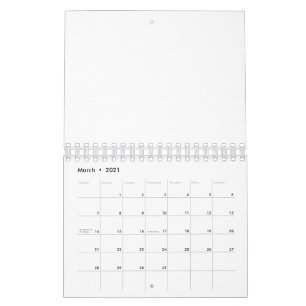 Calendario mensual de 2021