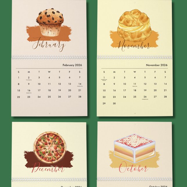 Calendario mensual de arte de comida dulce para de (Subido por el creador)