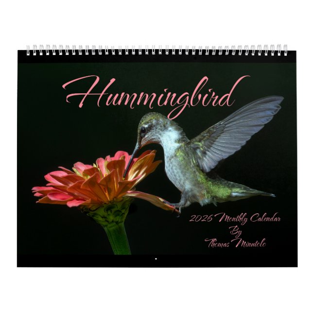 Calendario Mensual de Colibríes 2026 de Tom Minuto (Tapa)