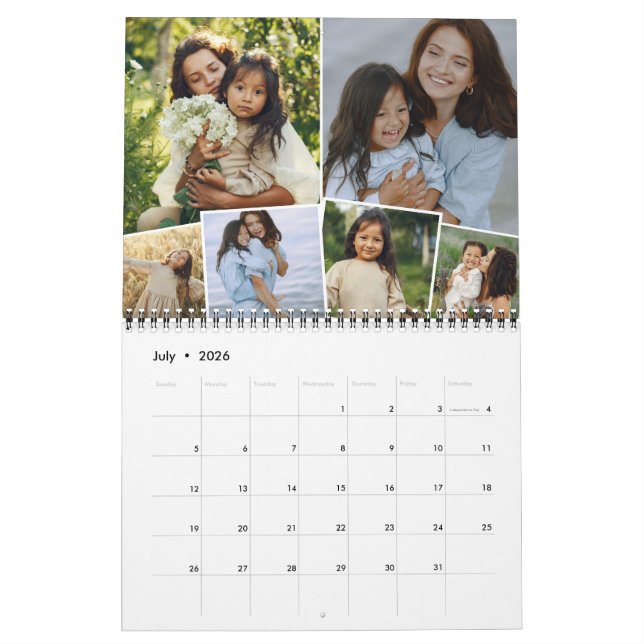 Calendario mensual de fotos de la familia Collage  (Jul 2026)