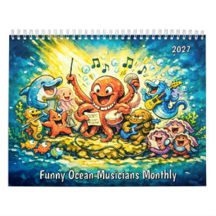 Calendario Mensual de Músicos Divertidos del Océan
