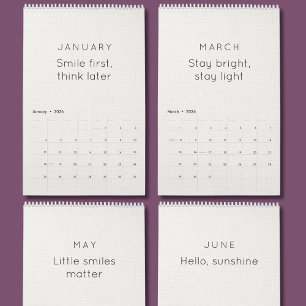 Calendario mensual de pared de inspiración brillan