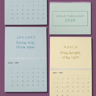 Calendario mensual de pared de inspiración brillan