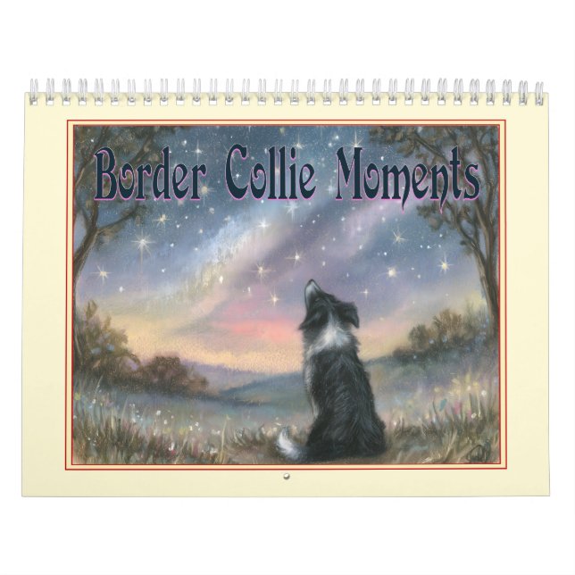 Calendario mensual de perros Border Collie contemp (Tapa)