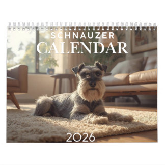 Calendario mensual de Schnauzer 2026