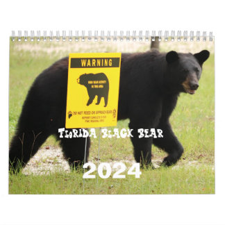 Calendario mensual del oso negro de Florida