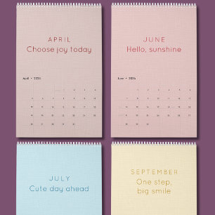 Calendario mensual mural de inspiración brillante