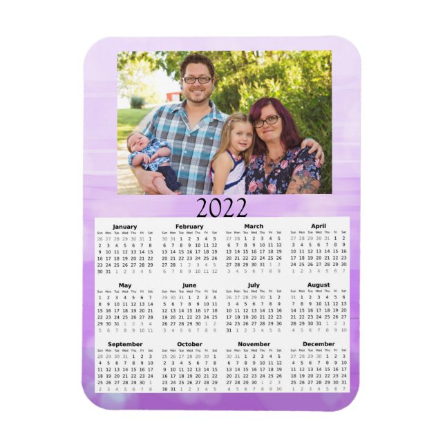 Calendario mensual personalizado 2022 Mini imán (Vertical)