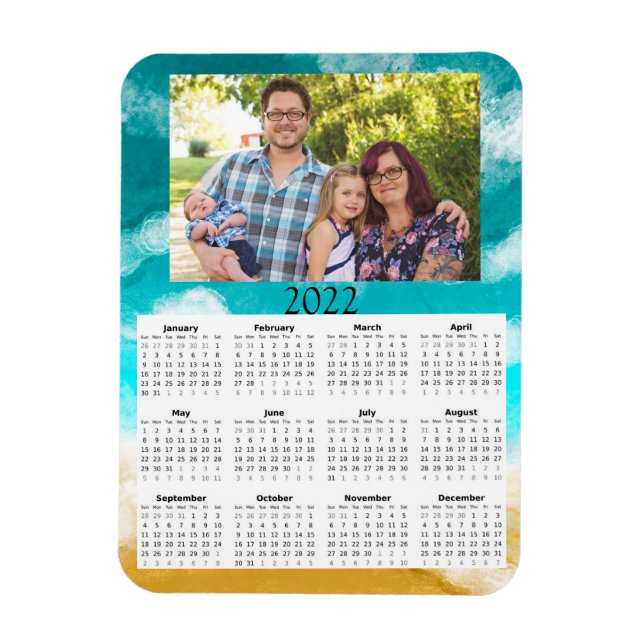 Calendario mensual personalizado 2022 Mini Imán (Vertical)