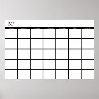 Calendario Mensual : Póster
