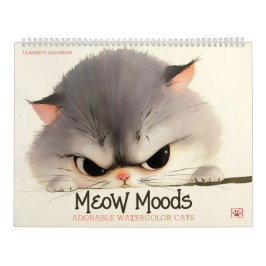 Calendario Meow Moods: Gatos De Acuarela Adorables
