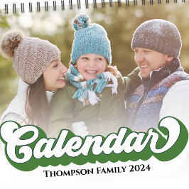 Calendario Meses fotográficos simples color de la tipografía 