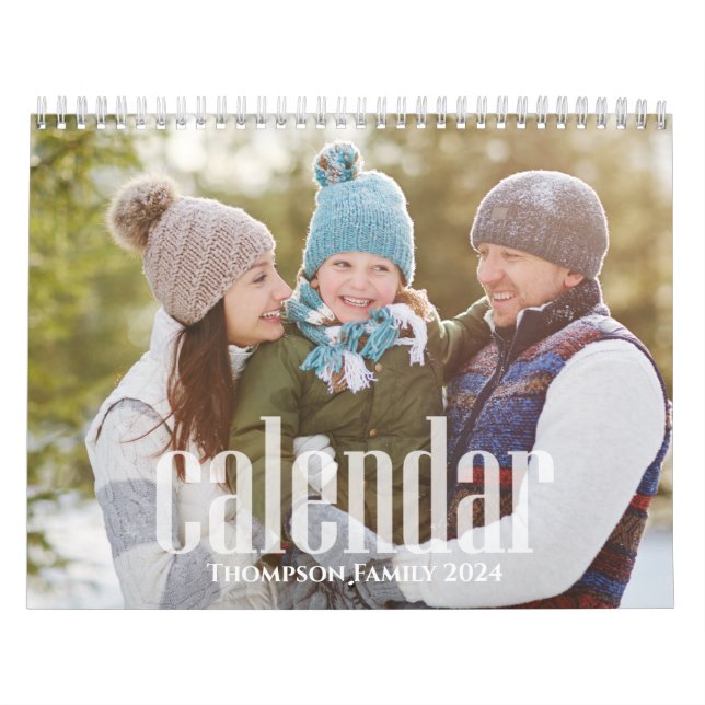 Calendario Meses fotográficos simples estilo tipográfico Mini (Tapa)