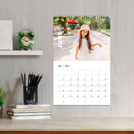 Calendario Meses fotográficos simples tipografía Minimalista 