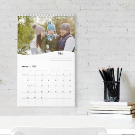 Calendario Meses minimalistas de fotografía simple tipografía