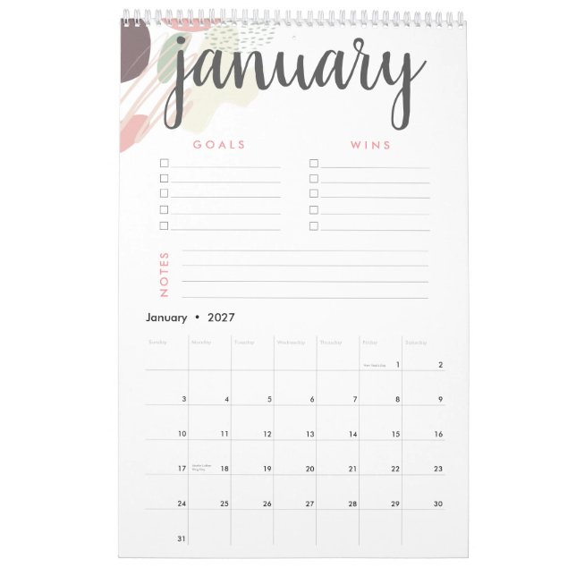 Calendario Metas y gana el resumen de Pastel (Jan 2027)