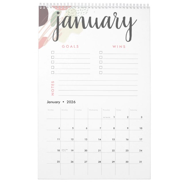 Calendario Metas y gana el resumen de Pastel (Jan 2026)