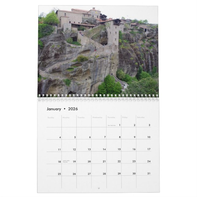Calendario Meteora - Grecia (Jan 2026)