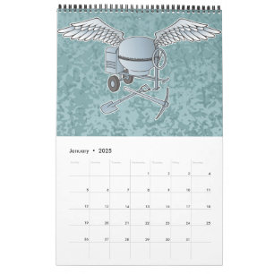 Calendario Mezcla de hormigón azul-gris