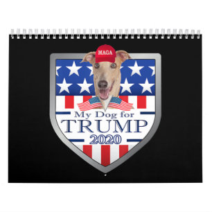 Calendario Mi perro Trump 2020 Greyhound con lentes