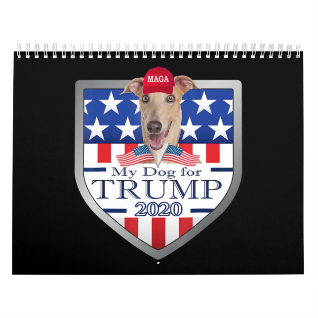 Calendario Mi perro Trump 2020 Greyhound con lentes (Tapa)