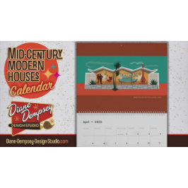 Calendario Mid-Century Modern Houses Calendar - Large