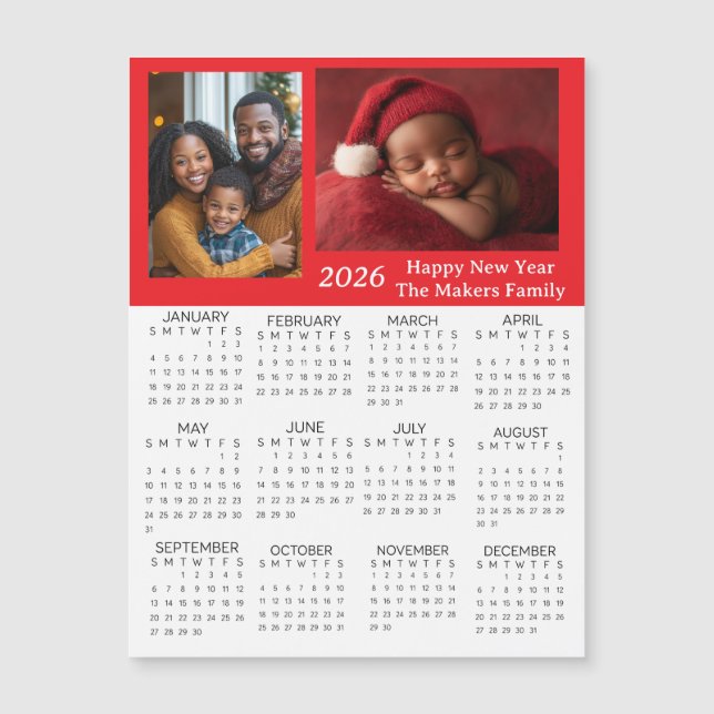 Calendario Mini de Fotos Personalizadas 2026 (Anverso)