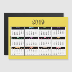 Calendario Mini imán amarillo 2019