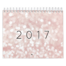 Calendario Minialismo Pastel Rosa Rosa Luces Esparkly