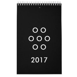 Calendario Mínimalismo divertidísimo Círculos de negro y blan