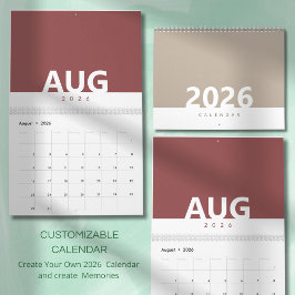 Calendario Minimalist Clean Modern Color Design Calendar