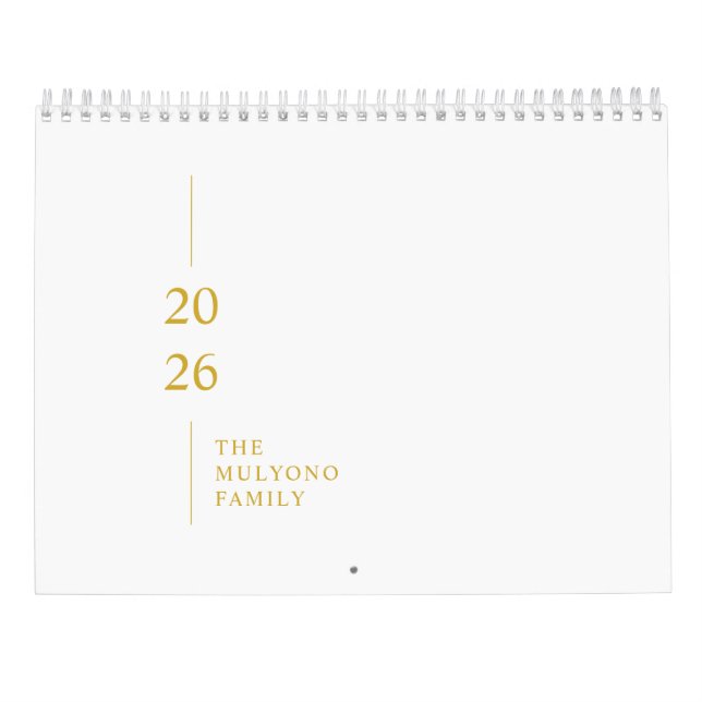 Calendario Minimalist Modern 2026 Wall Calendar (Reverso)