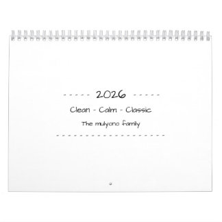 Calendario Minimalist Modern Elegant 2026 Calendar