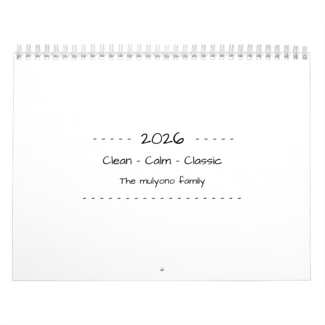 Calendario Minimalist Modern Elegant 2026 Calendar (Tapa)