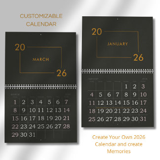 Calendario Minimalist Modern Elegant 2026 Calendar