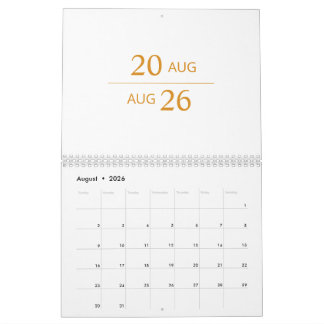 Calendario Minimalist Modern Elegant 2026 Calendar