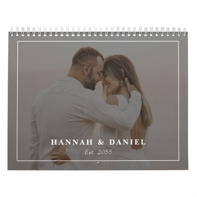 Calendario Minimalist Wedding Newlyweds Photo Collage 2026 (Tapa)
