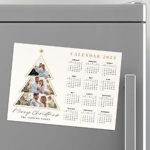 Calendario minimalista de Collage de fotos de árbo