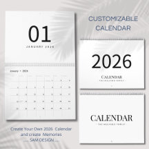 Calendario Minimalista Elegante 2026